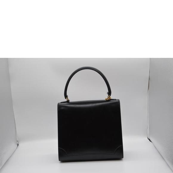 Celine Kelly Type Leather Hand Bag Noir - Picture 2 of 11